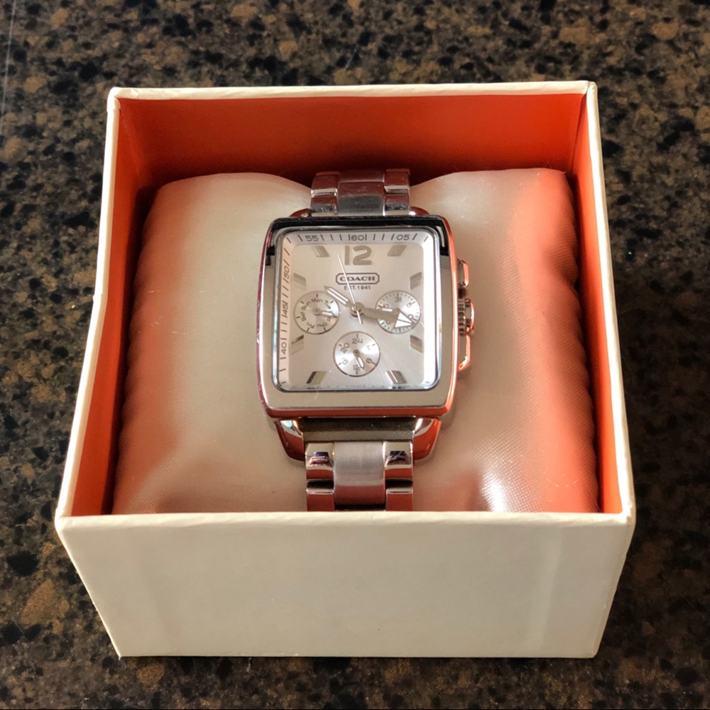 🏷Coach Boyfriend Square Stainless Steel Watch